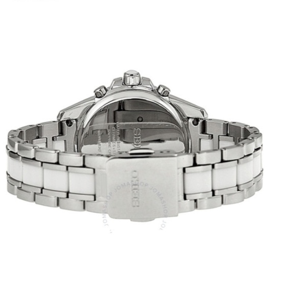 NEW! SEIKO Sportura MOP Dial Stainless Steel & White Ceramic Ladies Watch SNDX95 main image 4